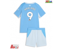 Manchester City Erling Haaland #9 Primera Equipación Niños 2026-27 Manga Corta (+ Pantalones cortos)